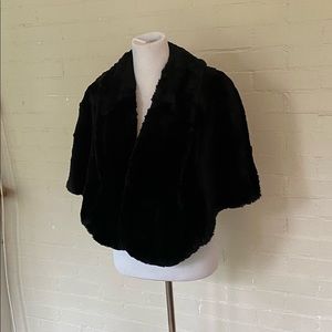 Vintage black rabbit fur rockabilly swing shrug